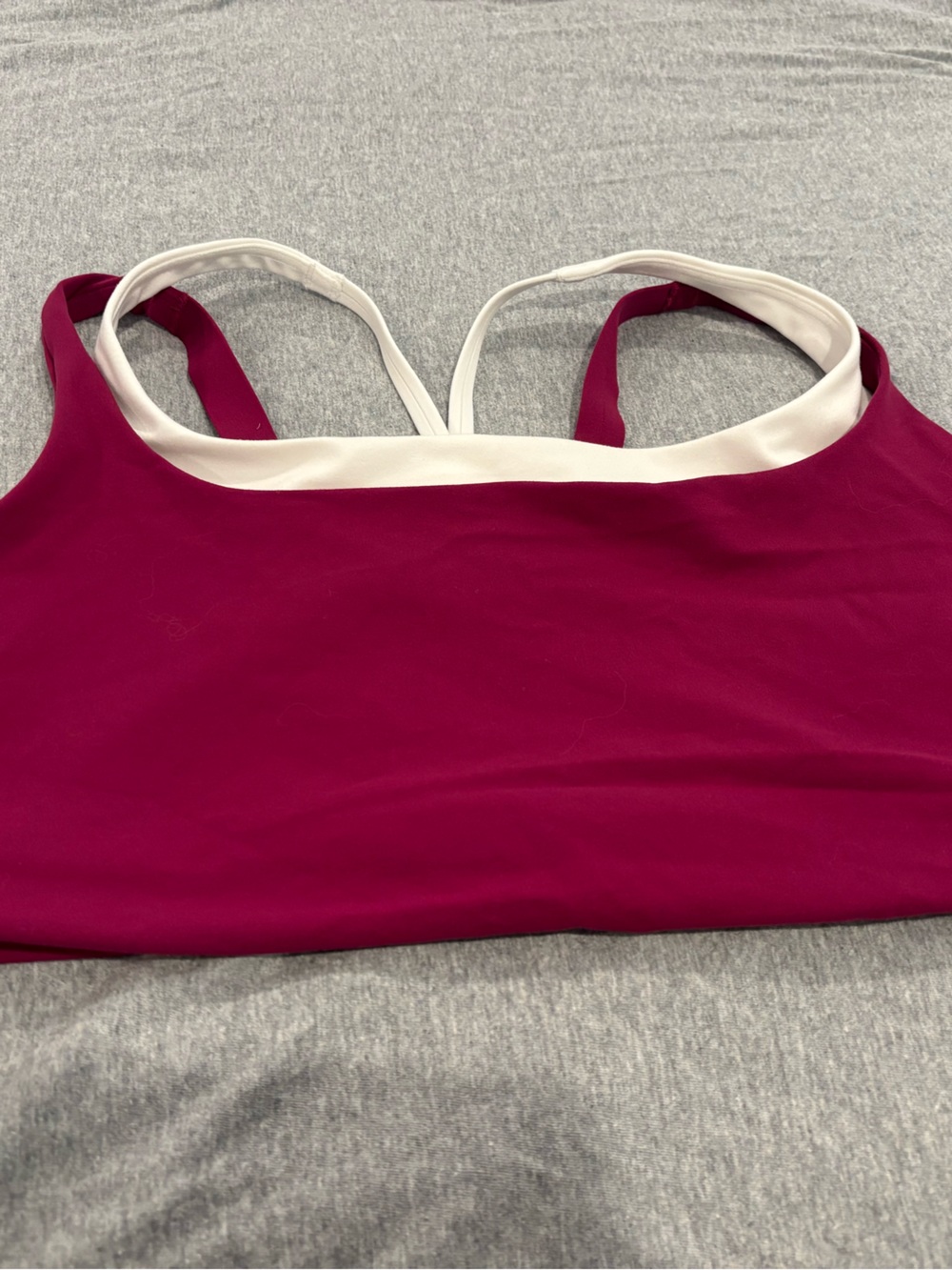 Athleta WildBerry and White Sports Bra